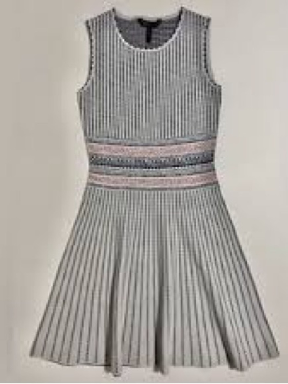 BCBG Maxazria Wilma Fit & Flare Sleeveless Knit Dress in Haze Combo NWOT